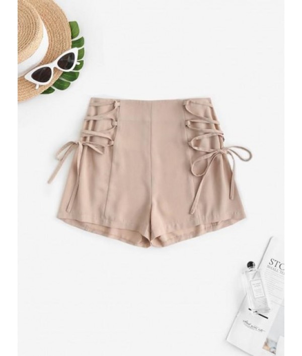 Lace Up High Waisted Shorts