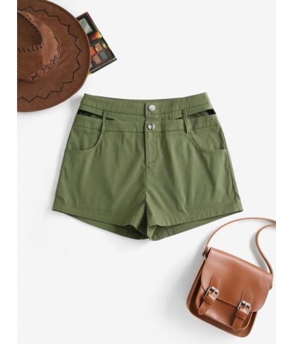 Double Waist Cut Out Shorts