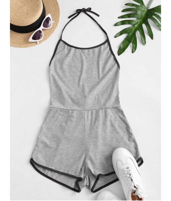 Halter Tie Back Ringer Romper