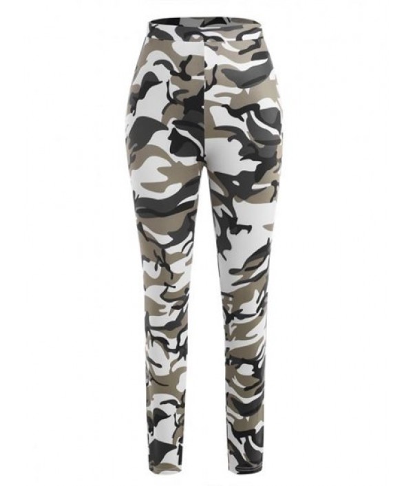 High Waisted Camouflage Patterned Leggings