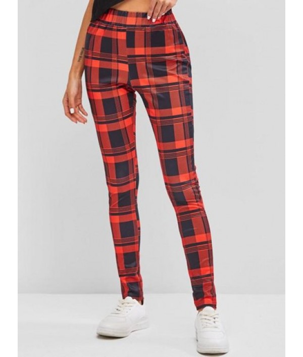 Plaid Skinny Pants