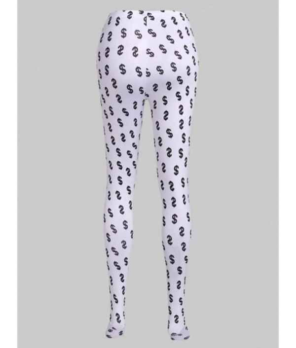 Money Print Full Foot Leggings