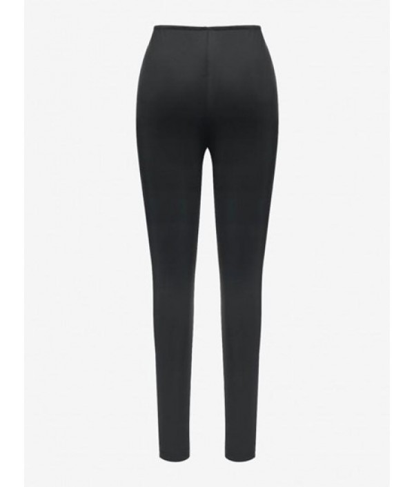 High Waisted Drawstring Tie Cut Out Ruched Leggings