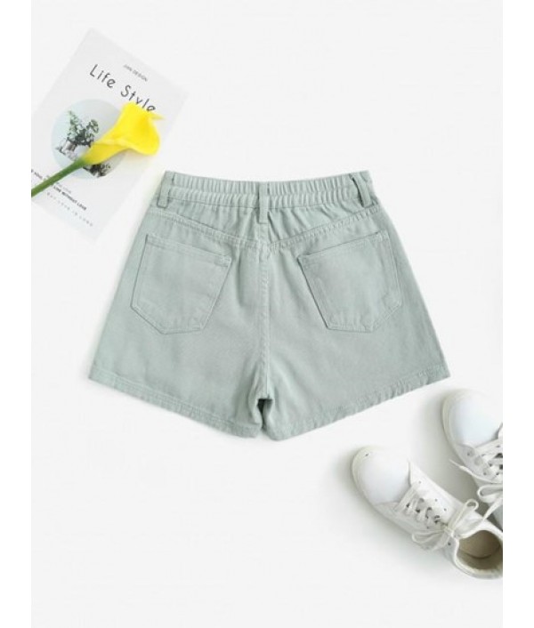 Colored Overlap Denim Skorts