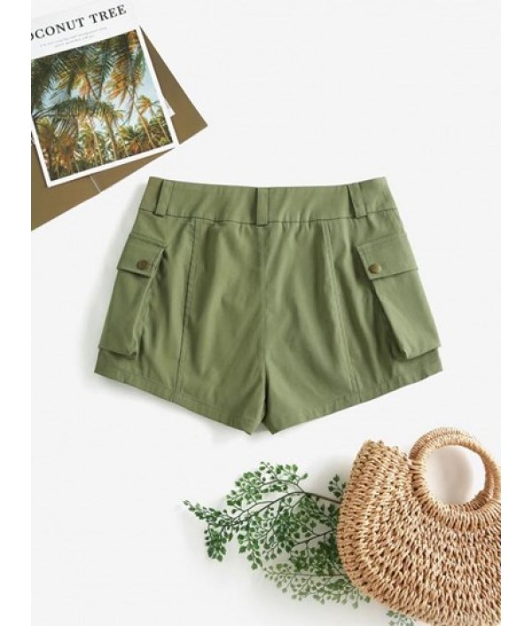 Low Waisted Zipper Fly Cargo Shorts