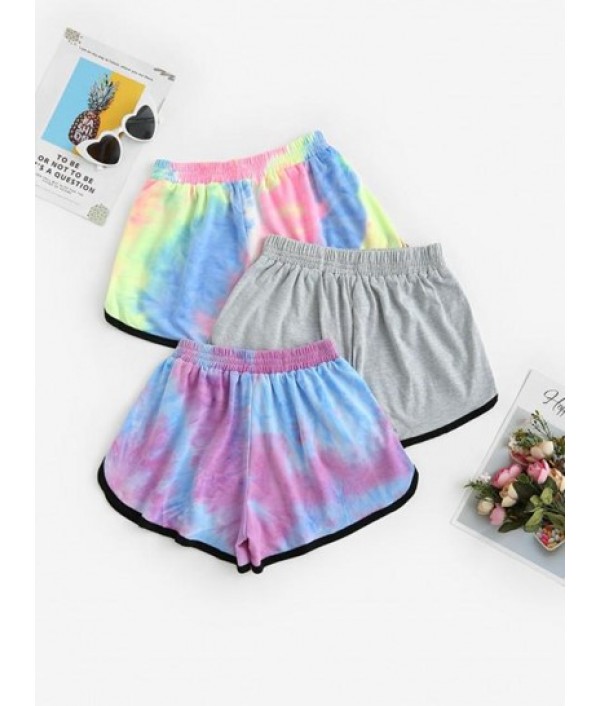 3pcs Lounge Tie Dye Dolphin Shorts