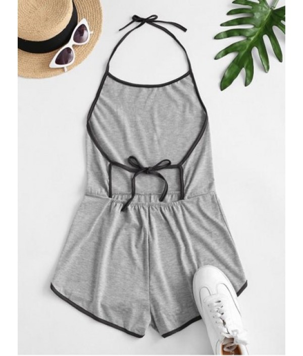 Halter Tie Back Ringer Romper