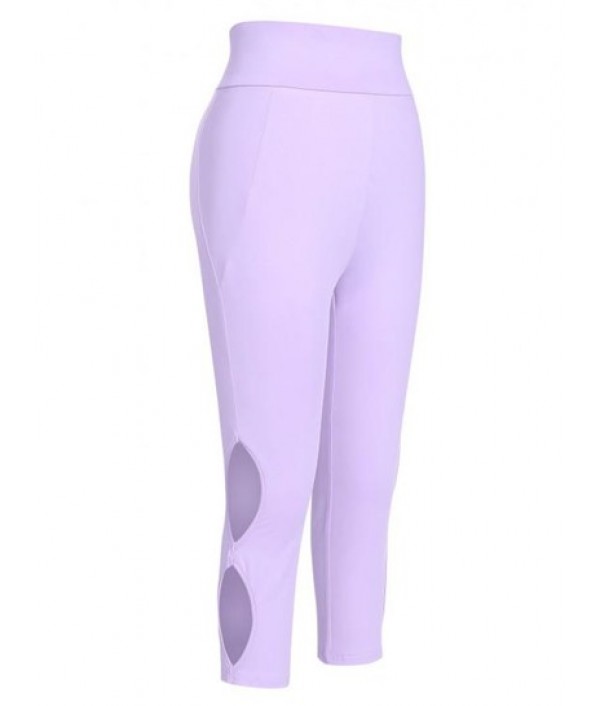 Cutout Side High Waisted Capri Leggings