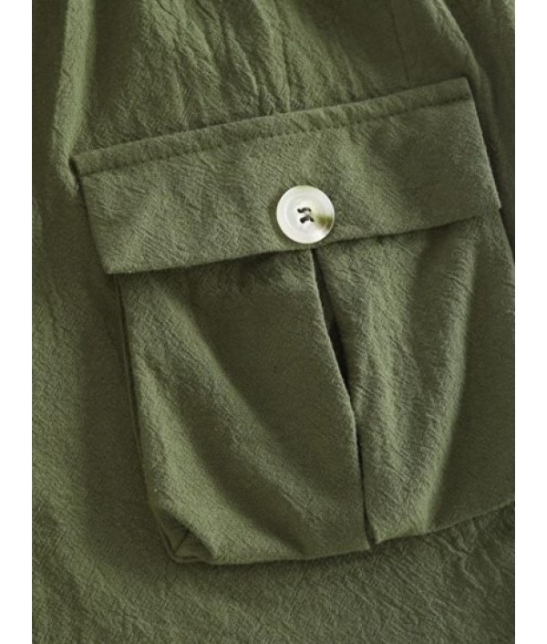 Drawstring High Waisted Cargo Shorts