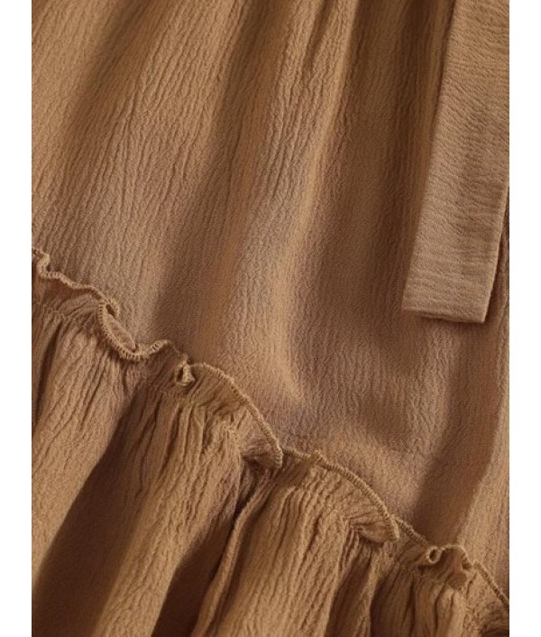 Frilled Tie Waist Pull On Shorts