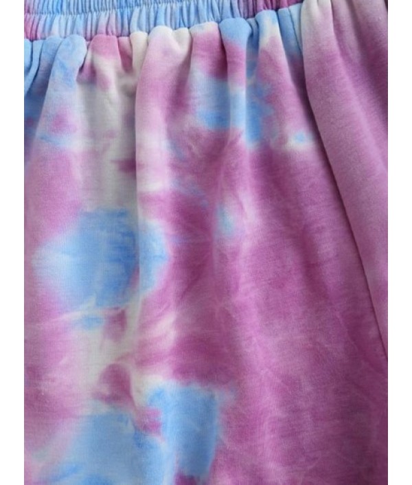 3pcs Lounge Tie Dye Dolphin Shorts