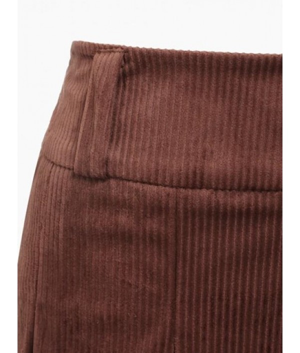 Corduroy Preppy Mini Pleated Skirt