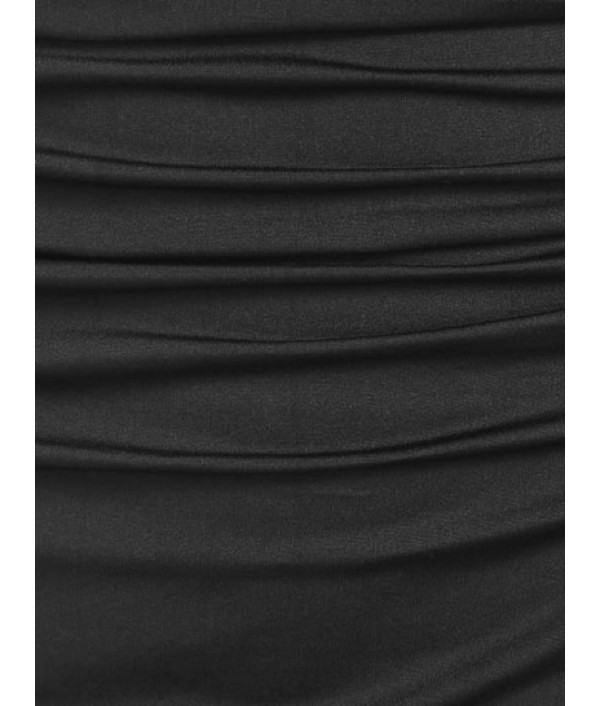 Overlap Ruched Draped Mini Skirt