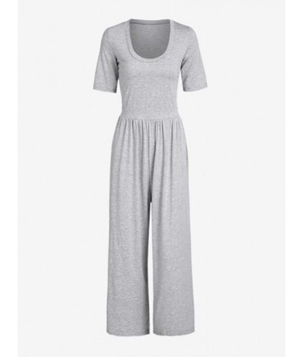 Scoop Neck Wide Leg Jumpsuit