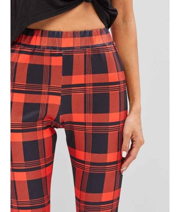 Plaid Skinny Pants