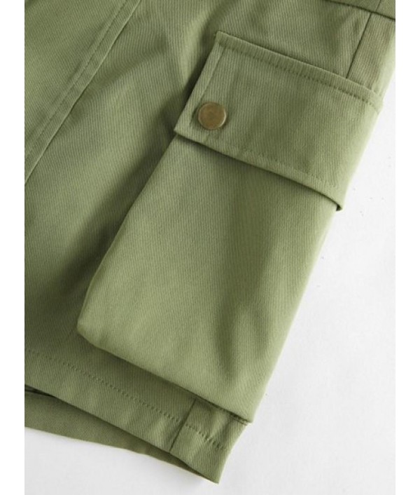 Low Waisted Zipper Fly Cargo Shorts