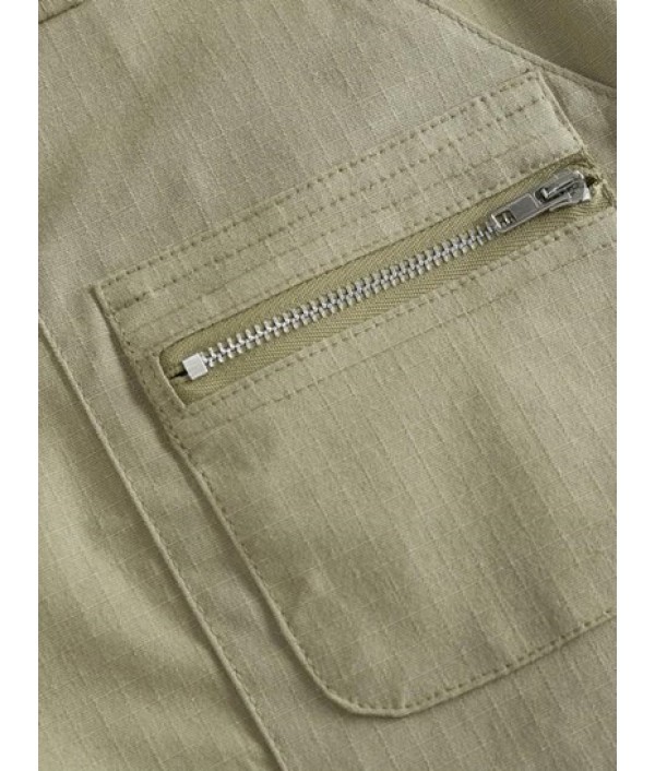 Zipper Fly Straight Cargo Shorts