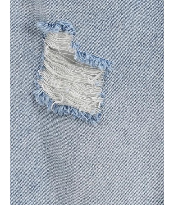 Distressed Frayed Denim Cutoff Shorts