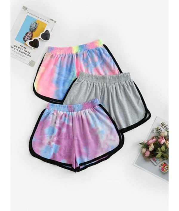 3pcs Lounge Tie Dye Dolphin Shorts