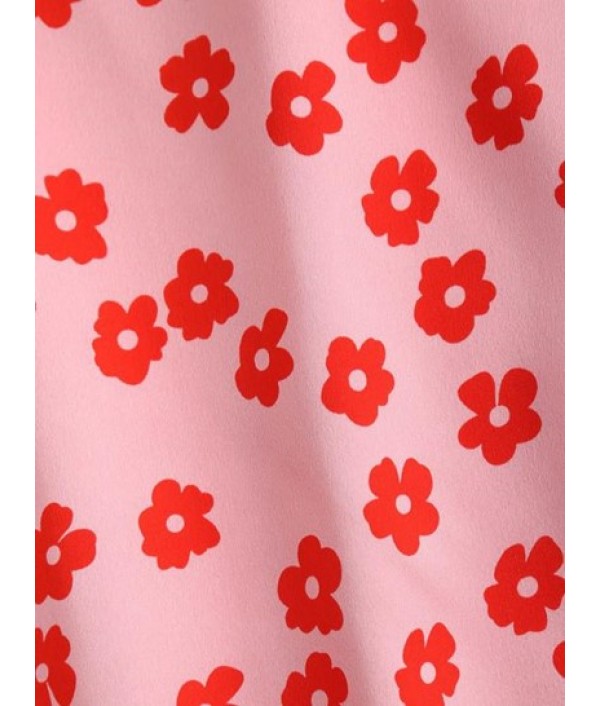 Flower Print Mini Skirt