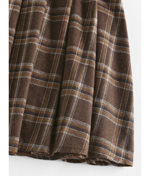 Plaid Pleated A Line Mini Skirt