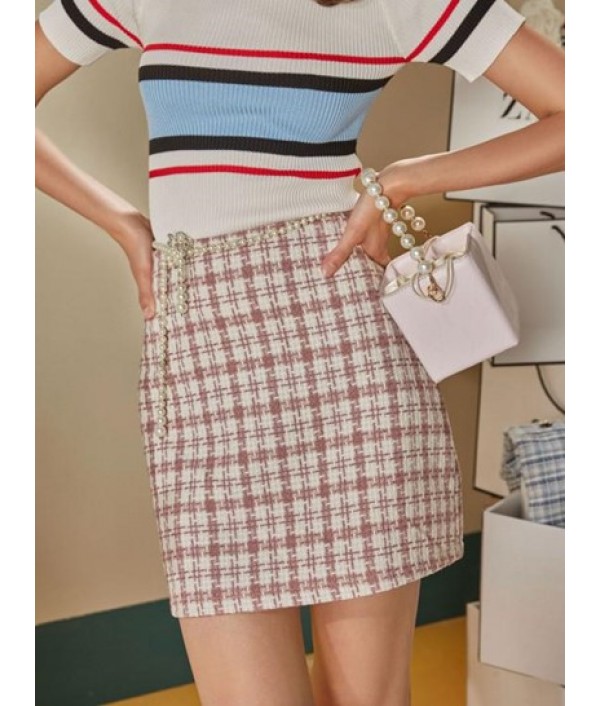 Tweed Mini Bodycon Skirt