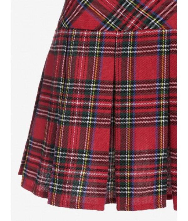 Plaid Pleated Mini Skirt