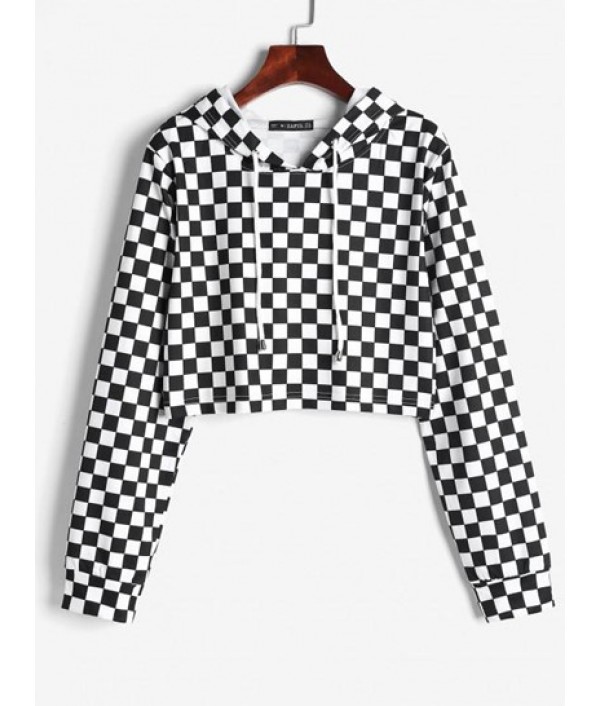 Cropped Checkerboard Hoodie