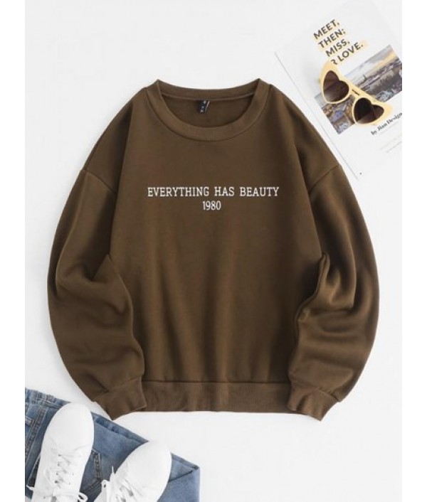 Crewneck EVERYTHING Graphic Fleece-lined...