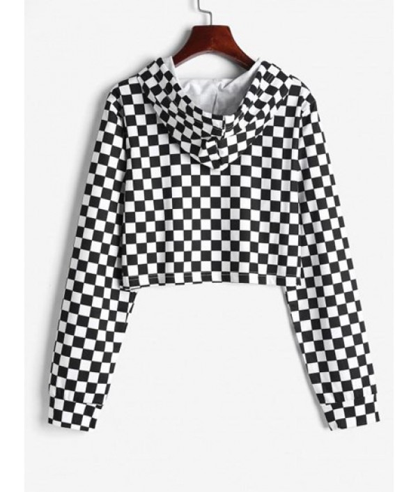 Cropped Checkerboard Hoodie