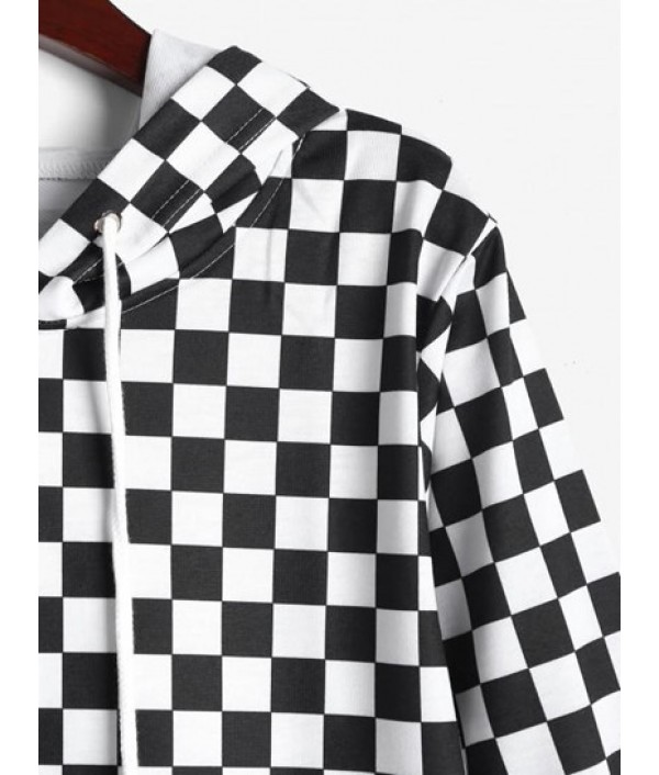 Cropped Checkerboard Hoodie