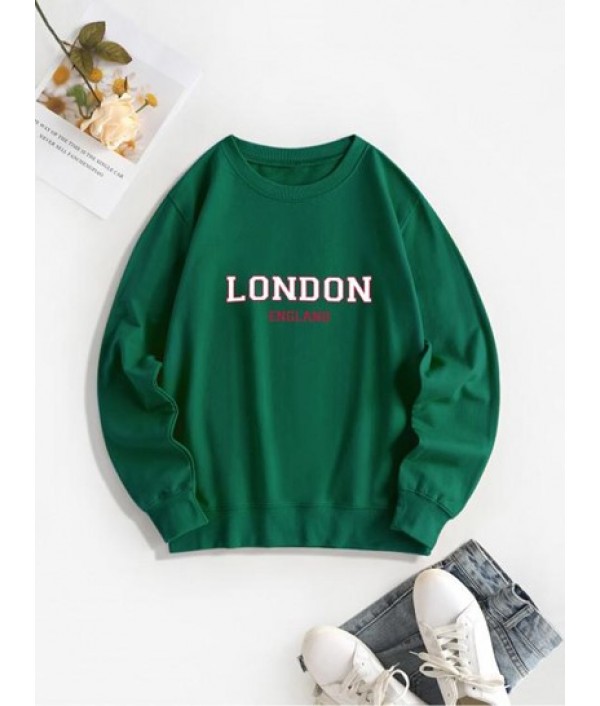 London Print Pullover Sweatshirt