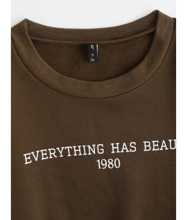 Crewneck EVERYTHING Graphic Fleece-lined Sweatshirt