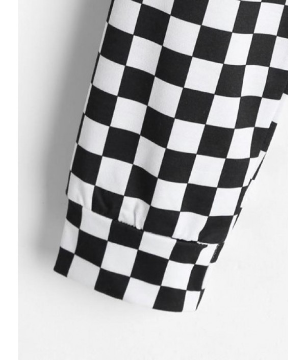 Cropped Checkerboard Hoodie