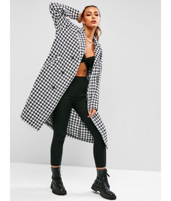 Houndstooth Long Coat