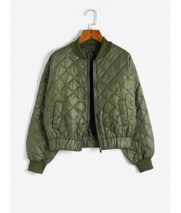 Quilted Drop Shoulder Bomber Jacket