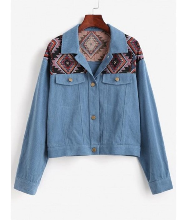 Patchwork Tribal Denim Jacket