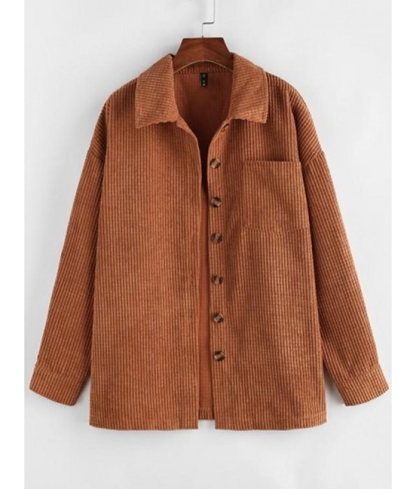 Corduroy Chest Pocket Drop Sho...