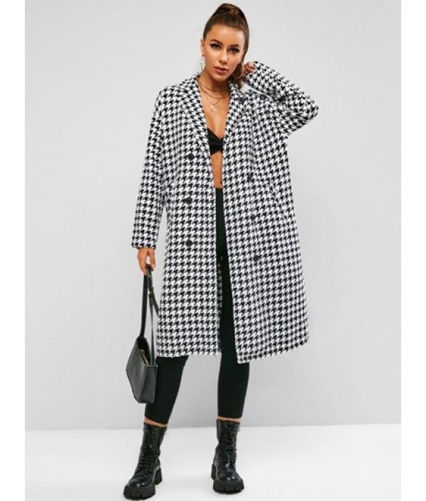 Houndstooth Long Coat