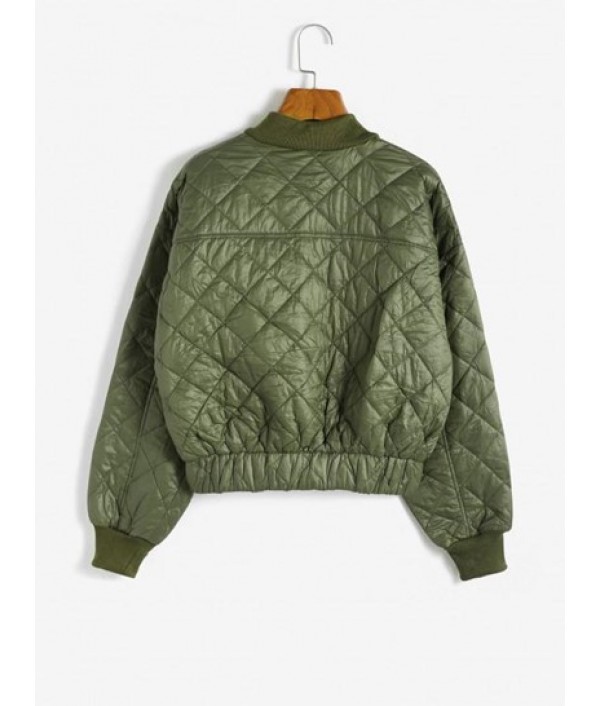 Quilted Drop Shoulder Bomber Jacket