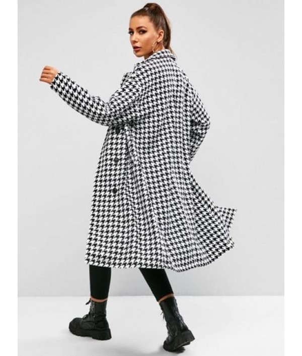 Houndstooth Long Coat