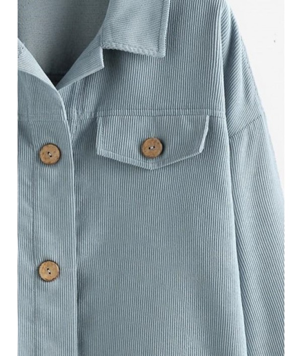 Corduroy Button Up Flap Detail Jacket