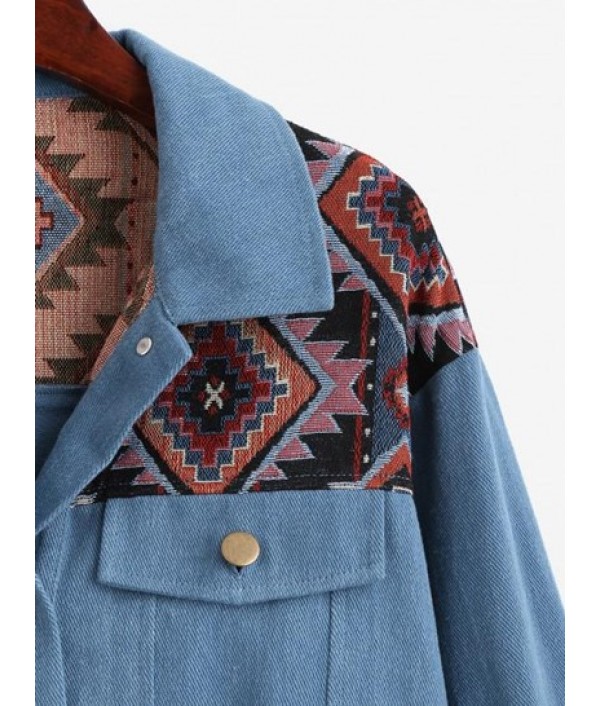 Patchwork Tribal Denim Jacket