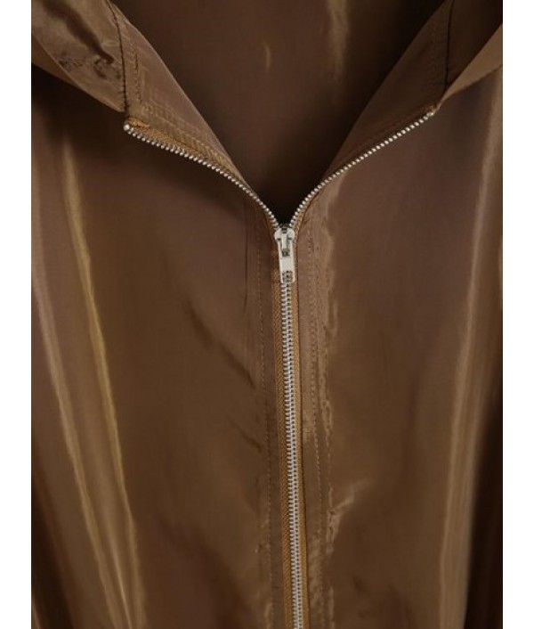 Drawstring Hooded Zip Up Jacket