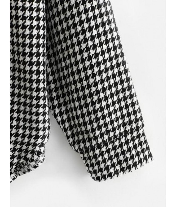 Houndstooth Button Up Combo Jacket