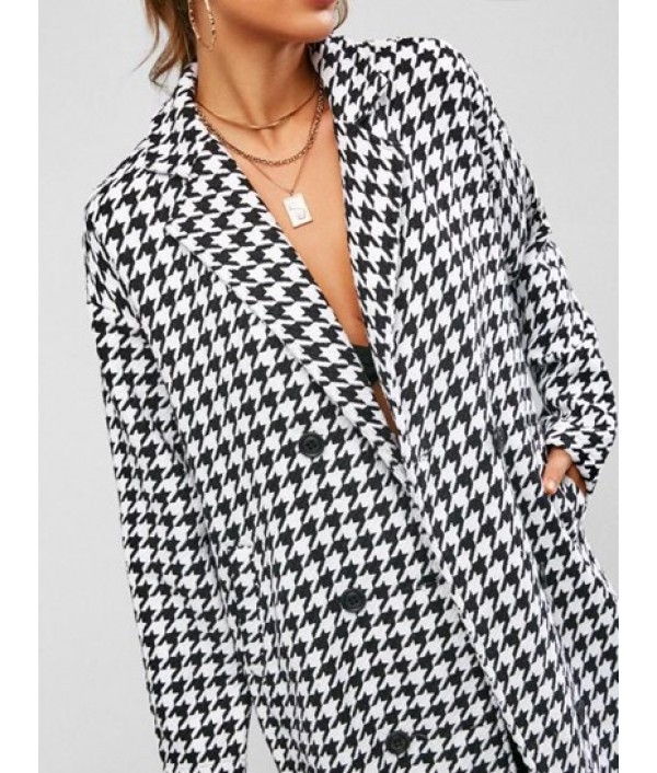 Houndstooth Long Coat