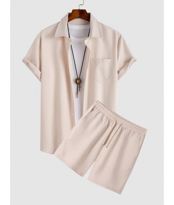 Solid Color Short Sleeves Shir...