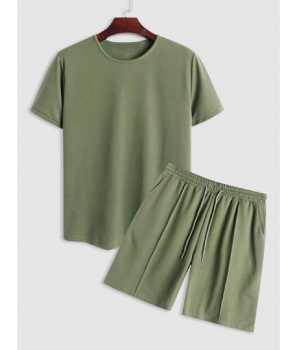 Solid Color Short Sleeves T-sh...