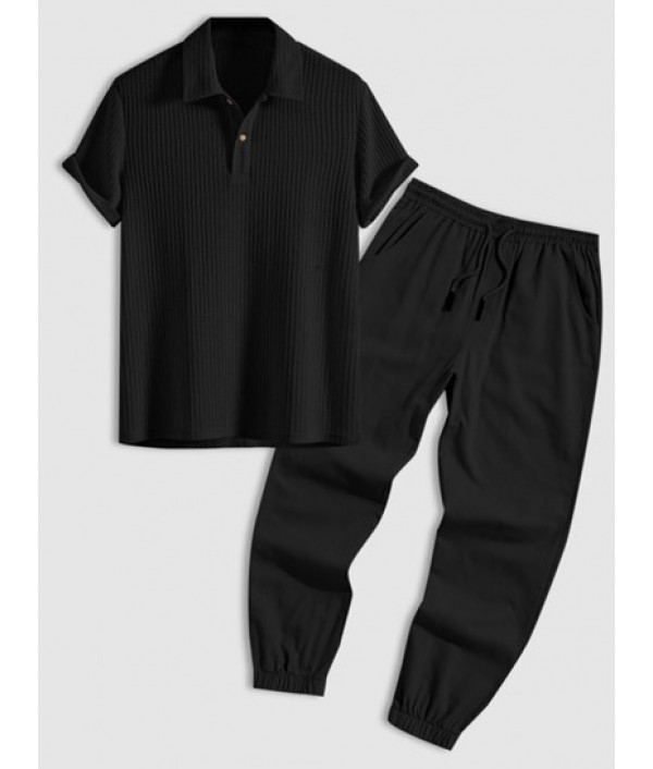 Men's Two Pieces Set Plain Color Tartan ...