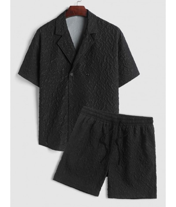 Men's Casual Bubble Jacquard T...